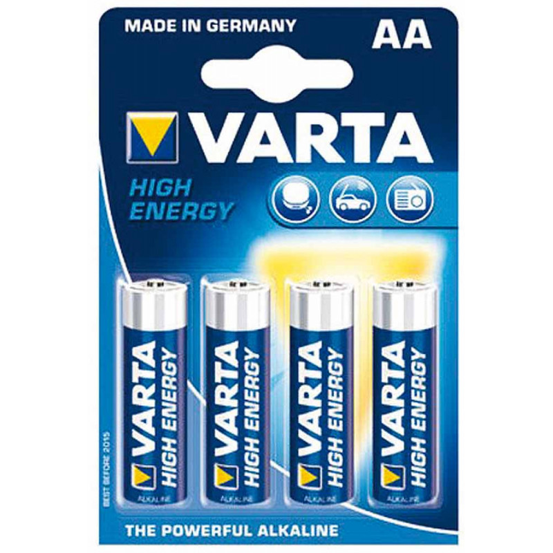 Paquete de 4 pilas alcalinas AA Varta LR06 de 1,5 V