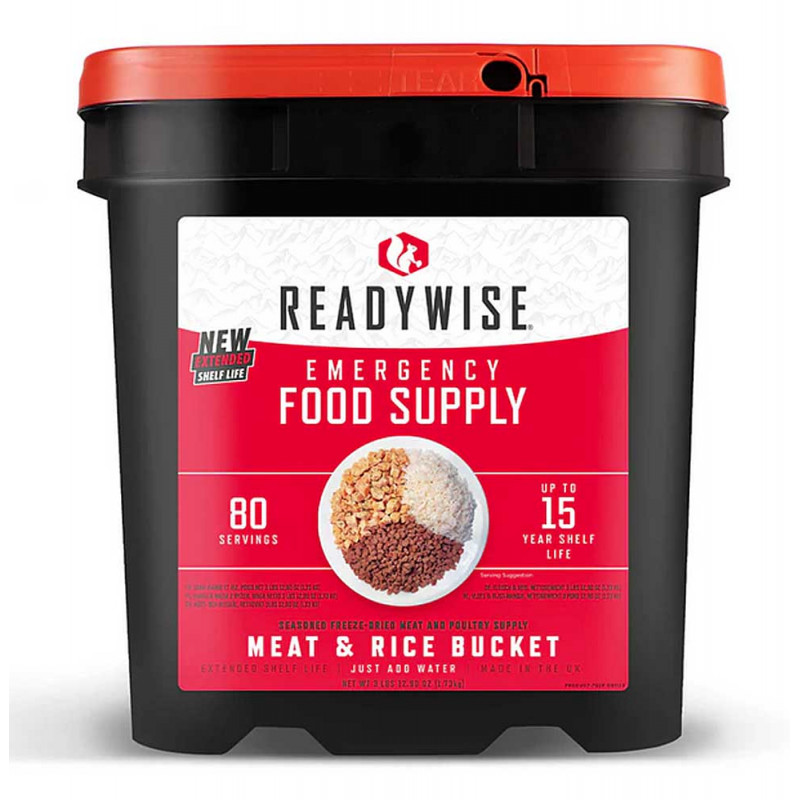 Stock alimentaire d'urgence viande et riz Stock alimentaire d'urgence viande et riz