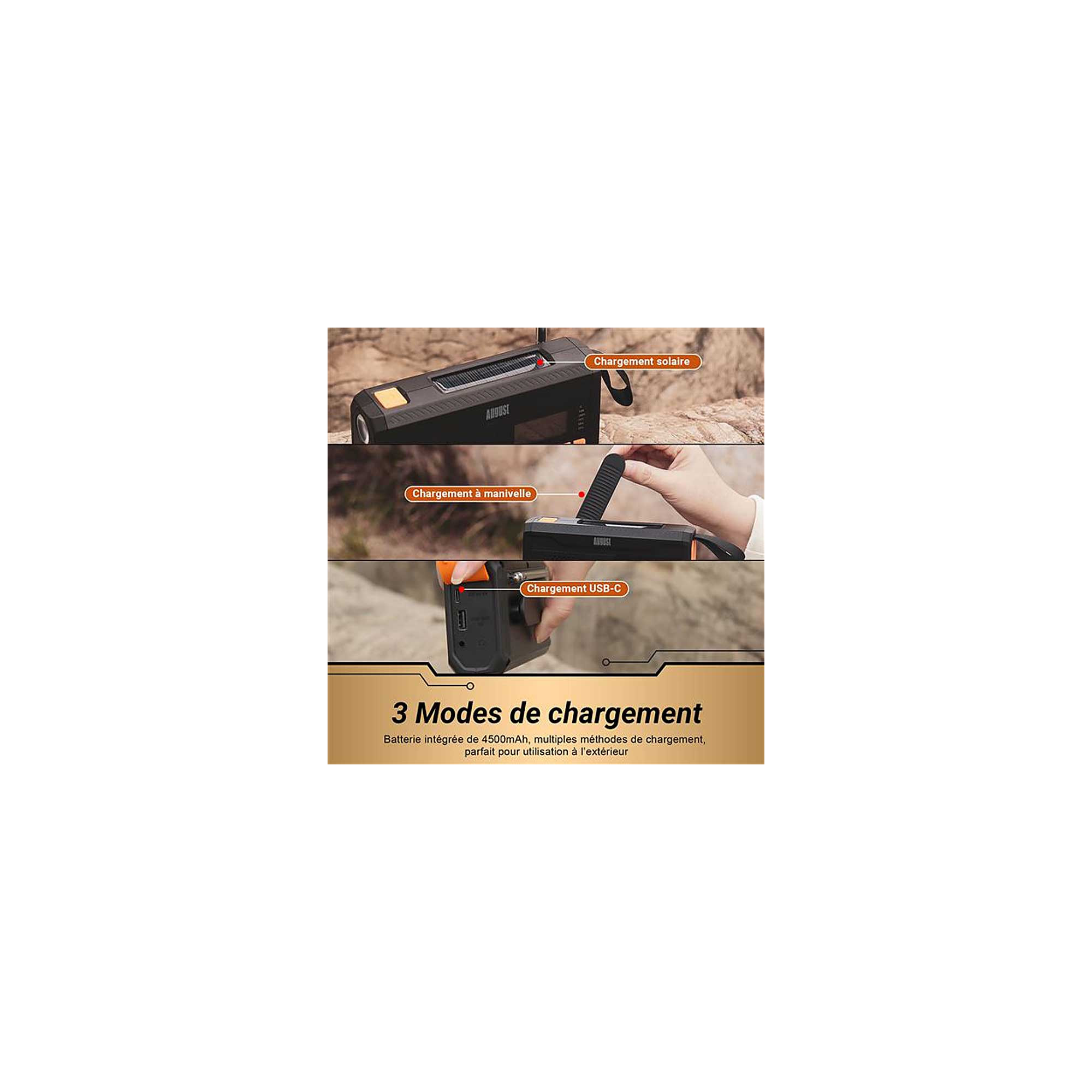 Mb290 Radio de survie Solaire Dynamo DAB - Équipement de survie - Inuka.com