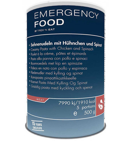 Alimentos de emergencia: Pollo, pasta y espinacas 4015753723010