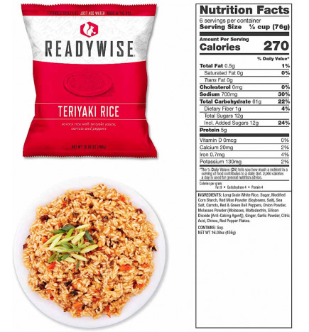 Stock alimentaire d'urgence 7 jours Readywise 0850018985949 Riz Teriyaki