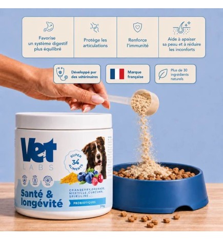 Complément alimentaire en poudre pour chiens Vetlabs