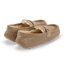 Pantufas Mocassim Denver de Pele de Carneiro