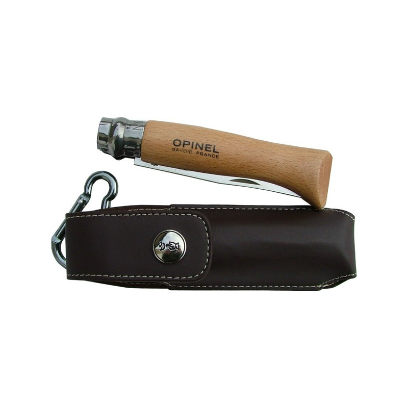 OPINEL N°8 knife with leather sheath