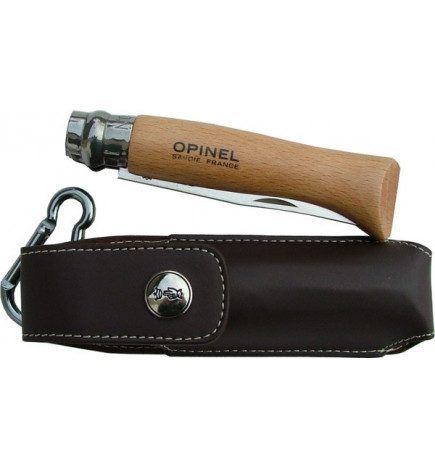 OPINEL N°8 knife with leather sheath