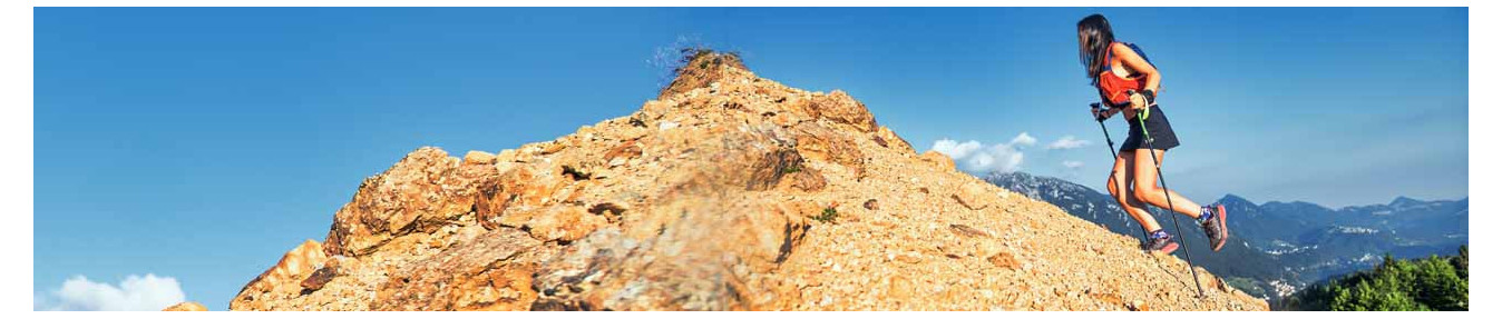 Bâtons de trail et randonnée légère.